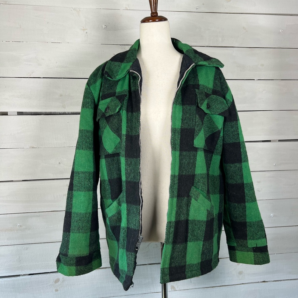 Men’s Vintage Green Buffalo Plaid jacket large